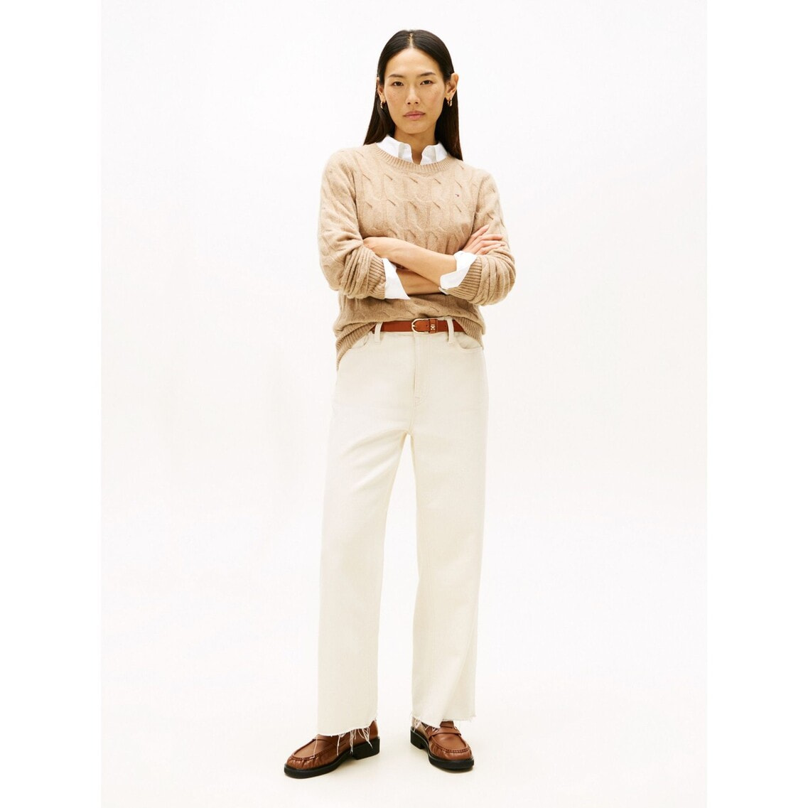 ソフトウールケーブルクルーネックセーター | トミー ヒルフィガー