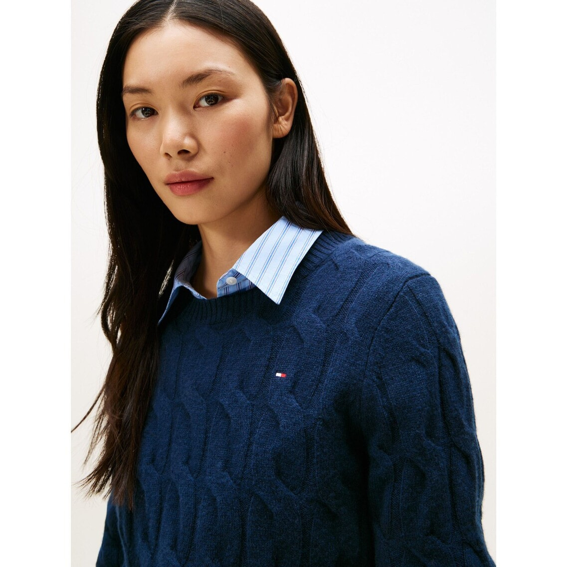 トミーヒルフィガー ゴルフ ニットセーター【ネイビー/XL】新品！ ソフトウールケーブルクルーネックセーター | トミー