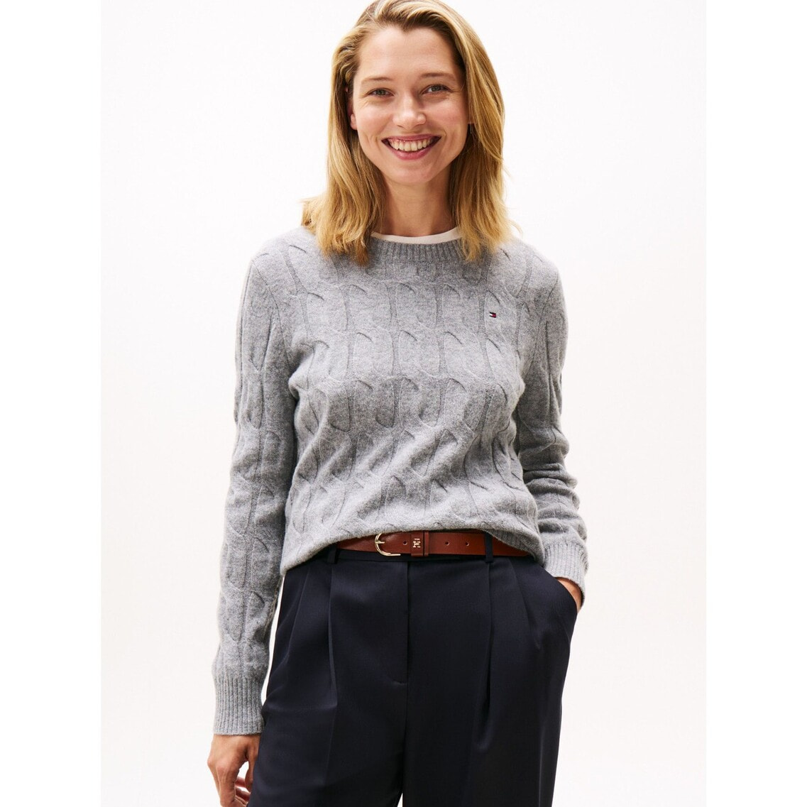 ソフトウールケーブルクルーネックセーター | トミー ヒルフィガー