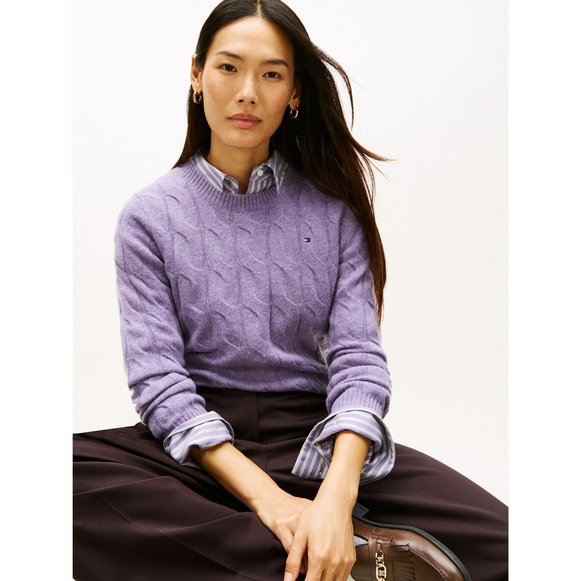 ソフトウールケーブルクルーネックセーター | トミー ヒルフィガー