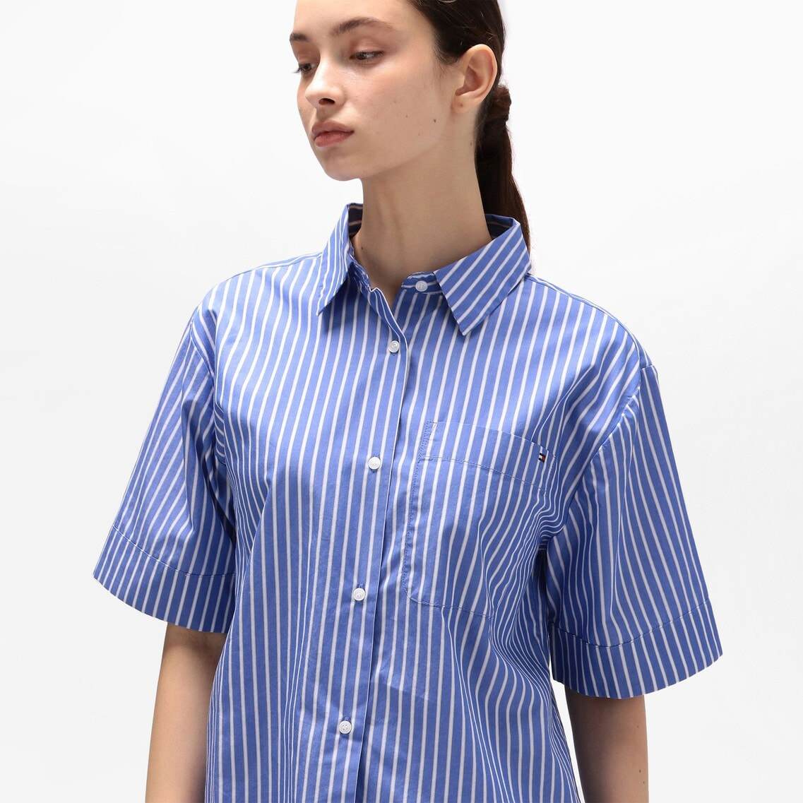 2点でさらに10％OFF】ポプリンボクシーショートスリーブシャツ