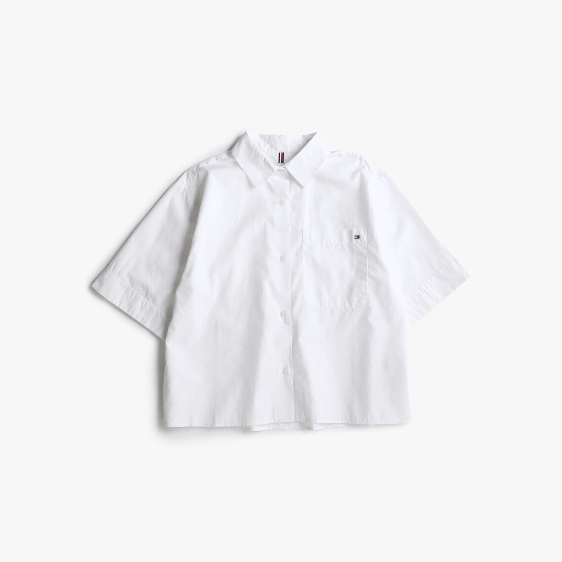トミー ヒルフィガー   ポプリンボクシーショートスリーブシャツ （ブルー） 2点でさらに10％OFF】ポプリンボクシーショートスリーブシャツ