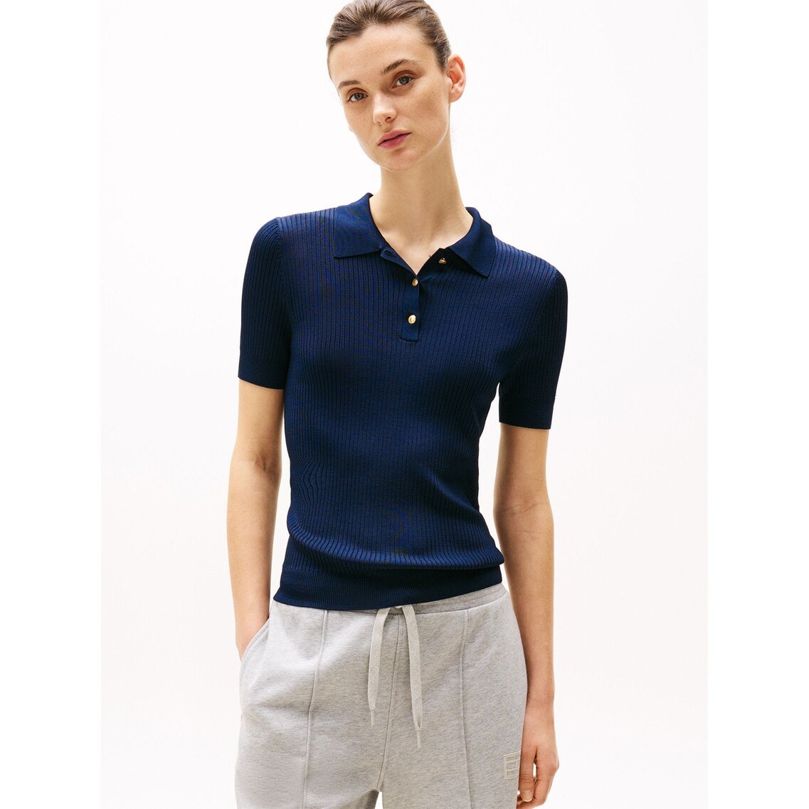◇Tシャツ◇【boohoo】半袖ボックスフィット オープンニットポロ オフィニット／ニットポロシャツ／半袖／ウォッシャブル