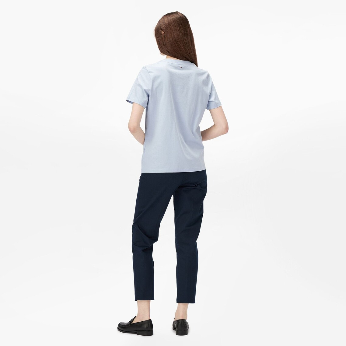 tシャツ クルーネックフラッグTシャツ レディース 2点でさらに10％OFF】クルーネックフラッグTシャツ | トミー