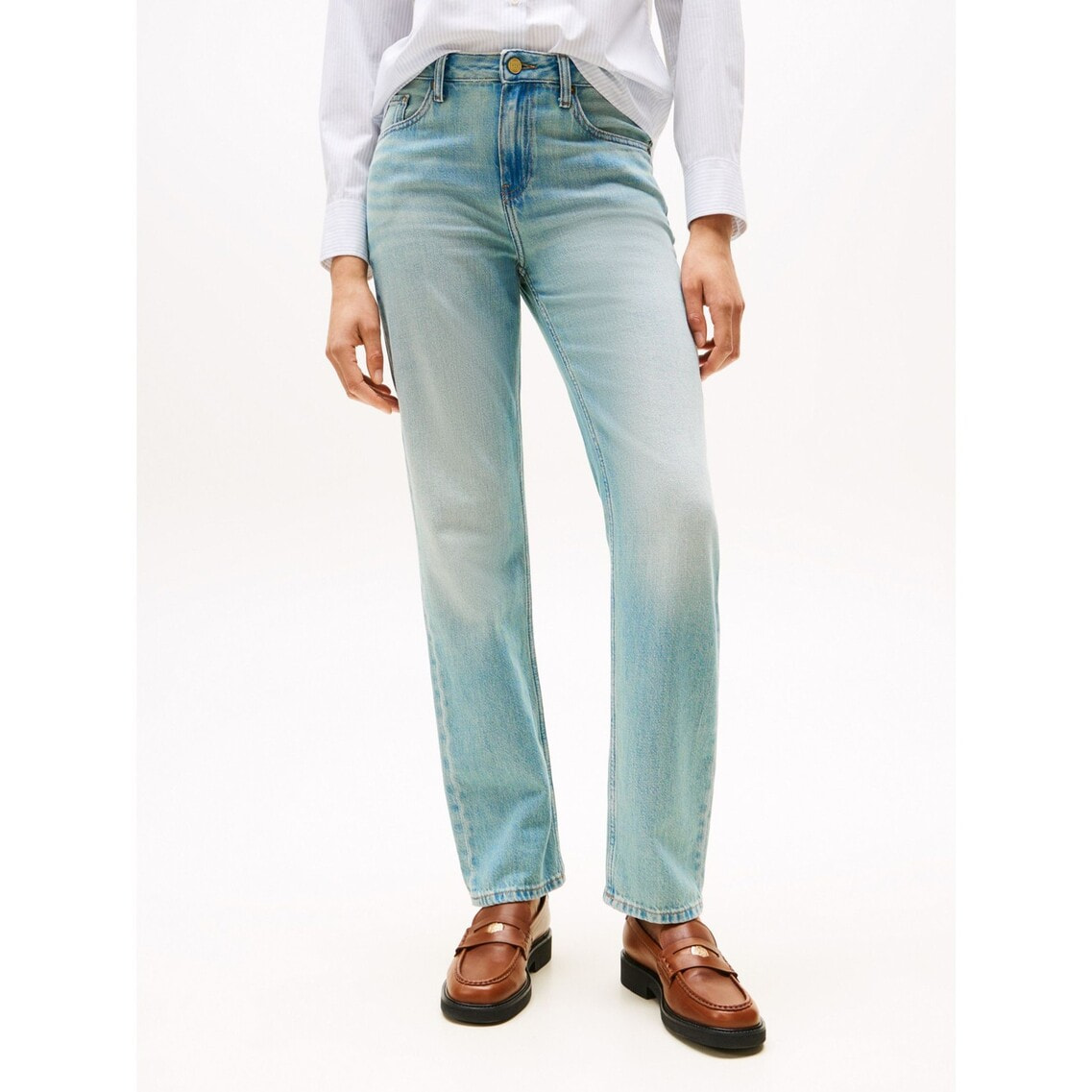 トミーヒルフィガー ストレートデニムパンツ WM38138 27 2点でさらに10％OFF】ストレートジーンズ | トミー ヒルフィガー