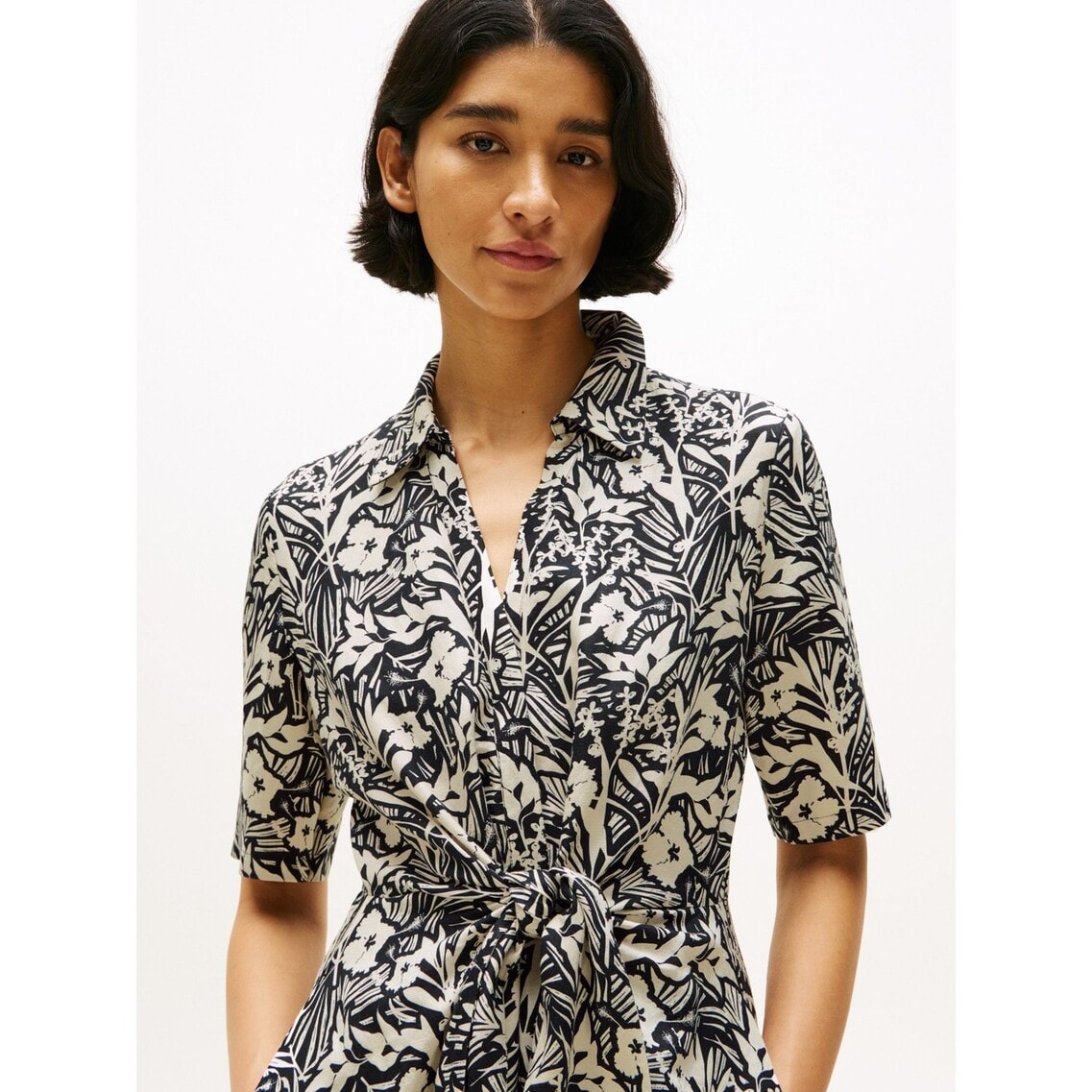 【Hobbs】グレイシー タイウエスト ワンピース 2WAYオーガンジードッキングボウタイワンピース[品番