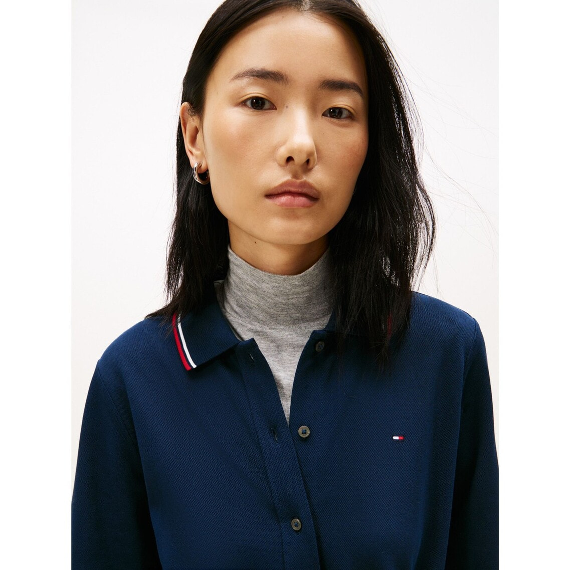 トミーヒルフィガー　ポロワンピース ネイビー　Lサイズ TOMMY HILFIGER - トミーヒルフィガー 半袖 ポロ ワンピース L