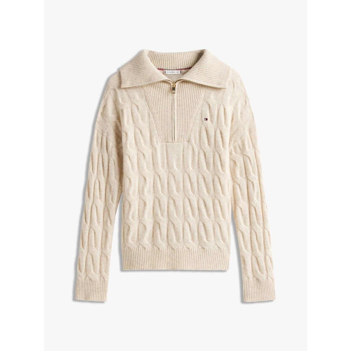 ソフトウールケーブルハーフジップロングスリーブセーター | トミー