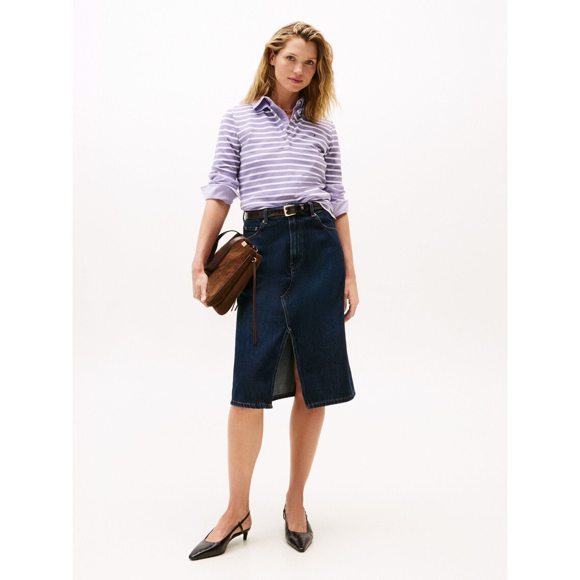 3点でさらに10％OFF】デニムミロビロウニースカート | トミー