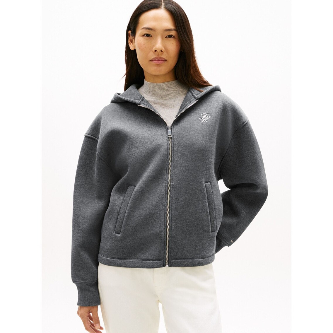 スクリプトインターロックジップアップパーカー | トミー ヒルフィガー