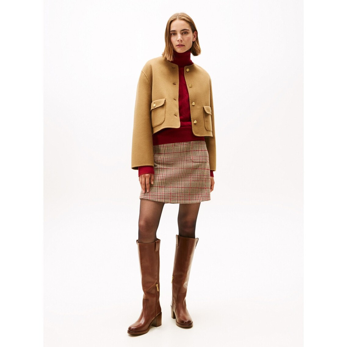 JISOO着用】ウールブレンドレギュラーレディジャケット | トミー