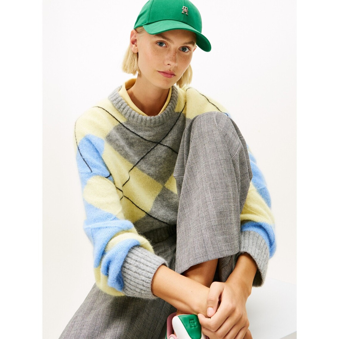 アルパカブレンドアーガイルクルーネックセーター | トミー