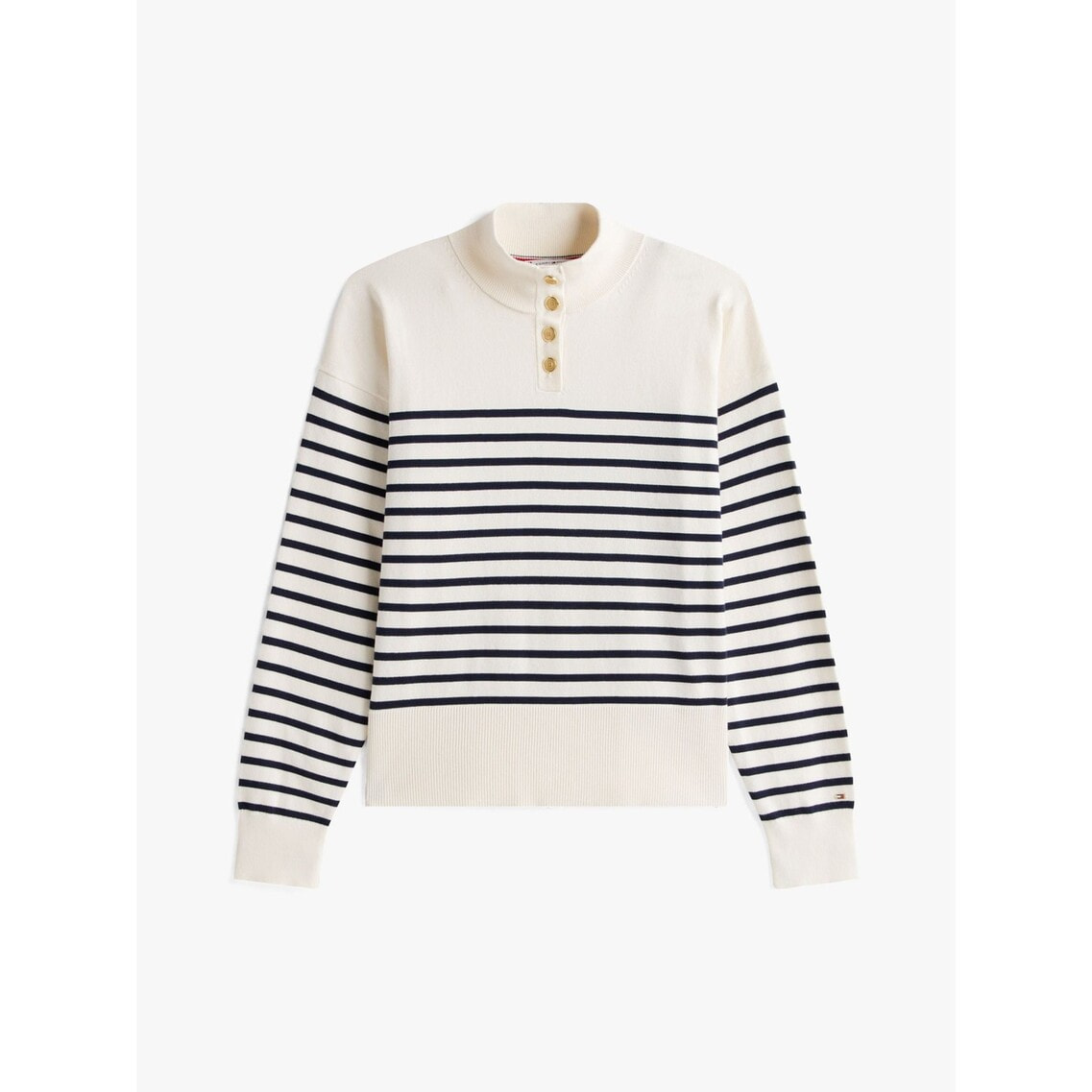 トミー ヒルフィガー   レギュラーボーダーゴールドボタンスウェット （ライトブルー） トミー ヒルフィガー TOMMY HILFIGER レギュラーボーダー