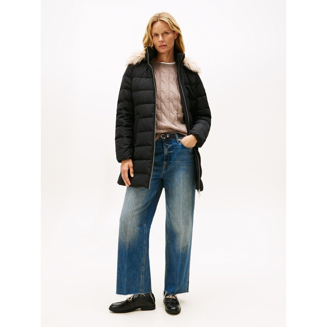 【人気モデル】トミーヒルフィガー ダウンジャケット イミテーションファー 140 トミー ヒルフィガー TOMMY HILFIGER イミテーションファー付き