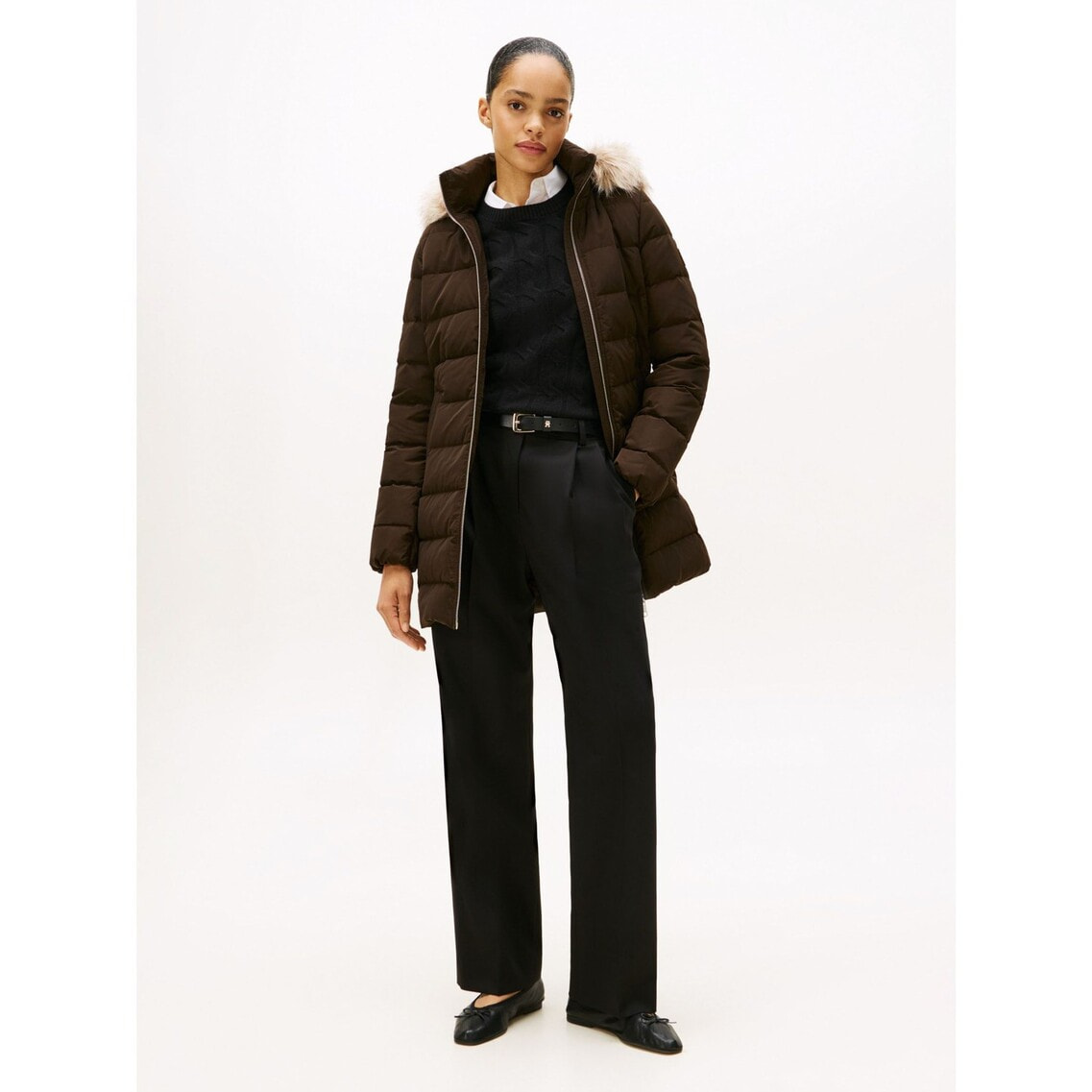 2点でさらに10％OFF】ダウンスリムコートウィズファー | トミー