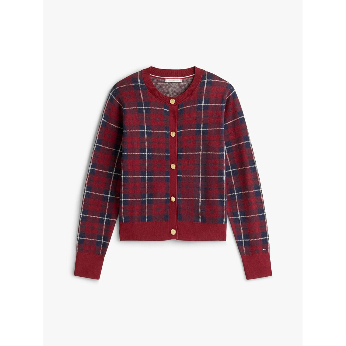 タータンフラッグジャカードクルーネックカーディガン | トミー