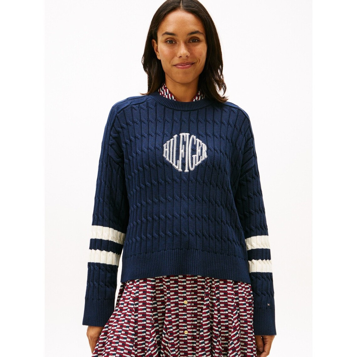 テクスチャードグラフィッククルーネックセーター | トミー