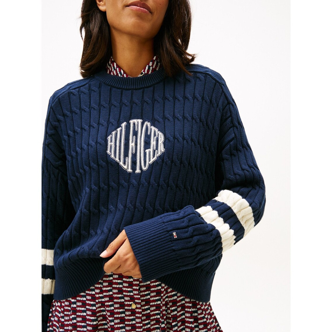 テクスチャードグラフィッククルーネックセーター | トミー