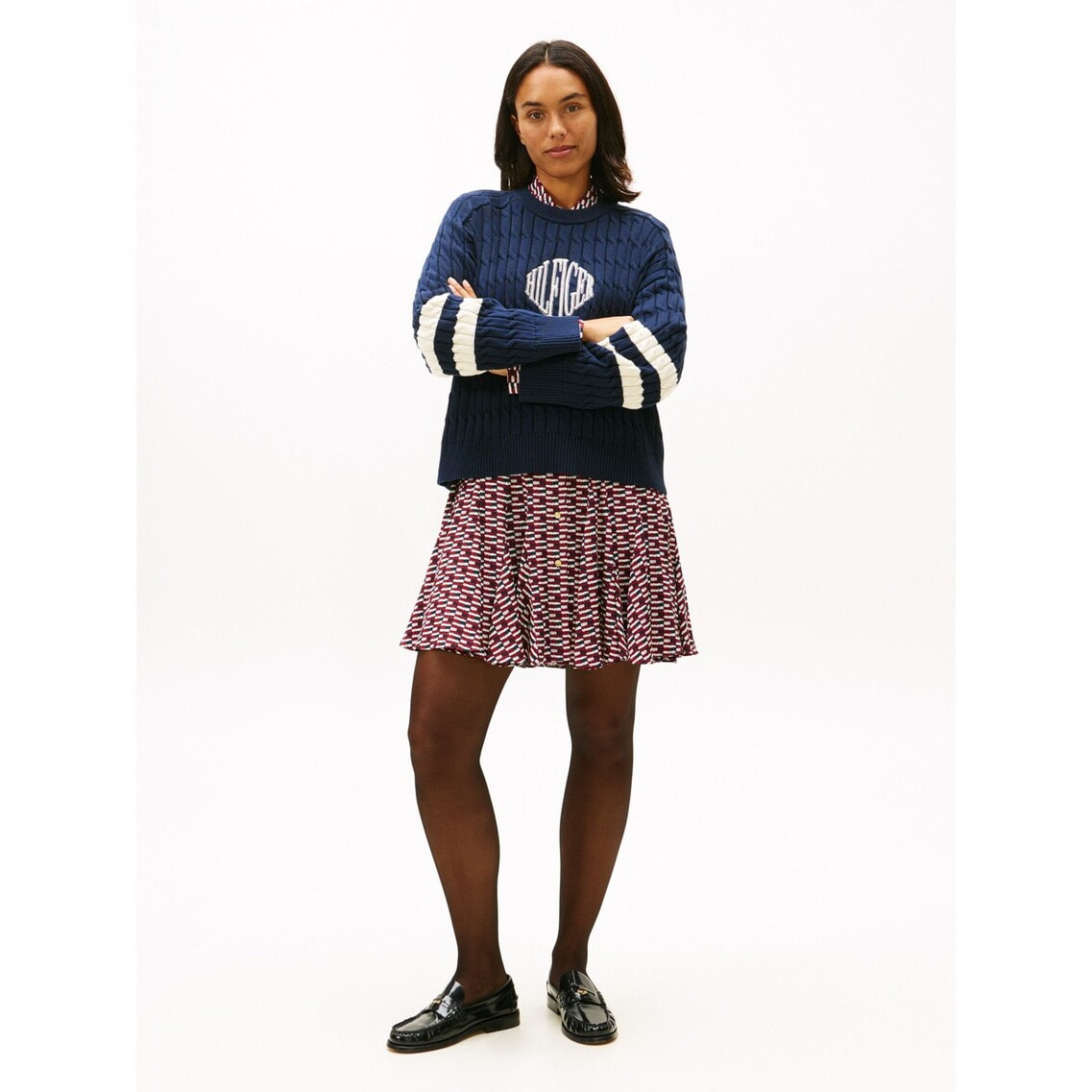 テクスチャードグラフィッククルーネックセーター | トミー