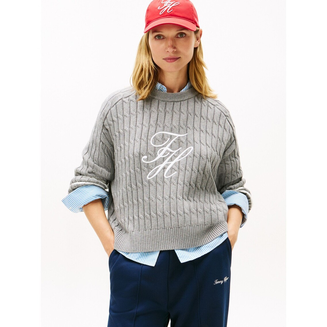 テクスチャードグラフィッククルーネックセーター | トミー