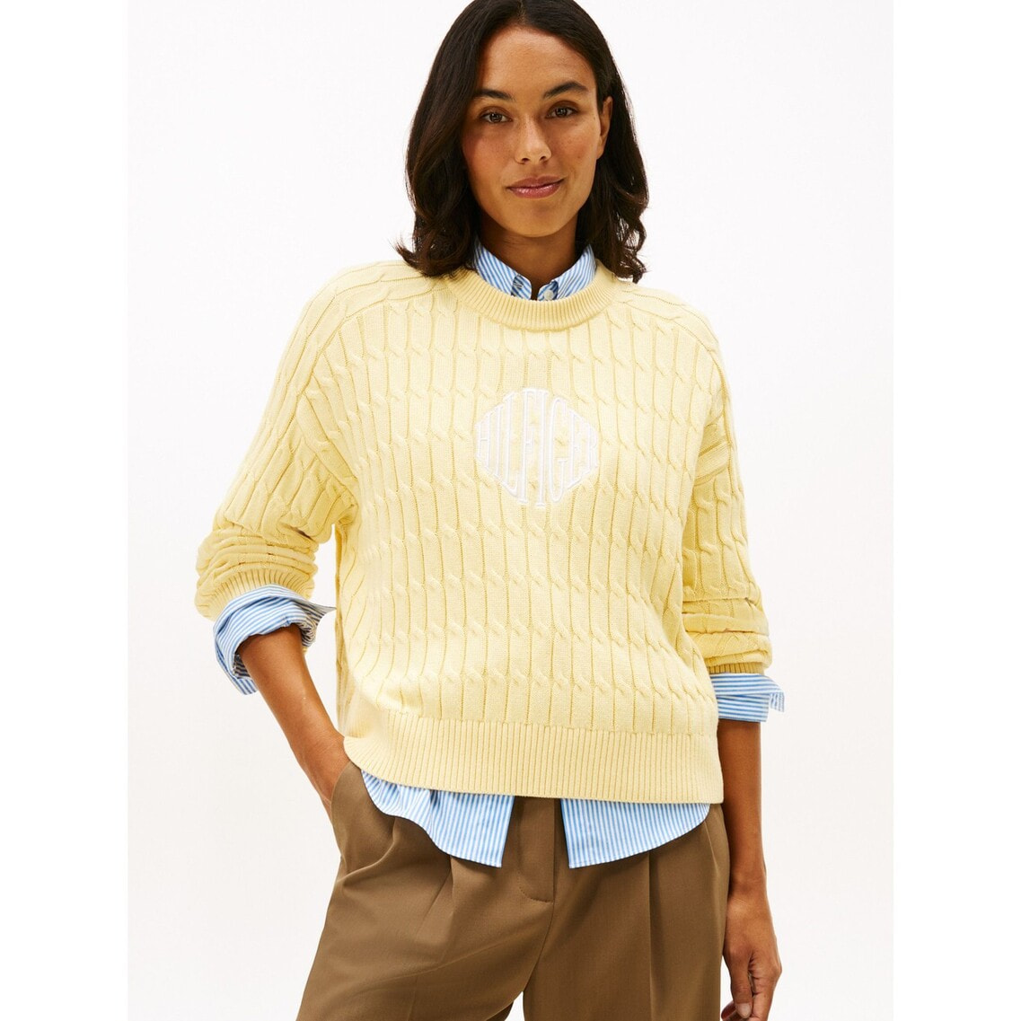 JISOO着用】テクスチャードグラフィッククルーネックセーター