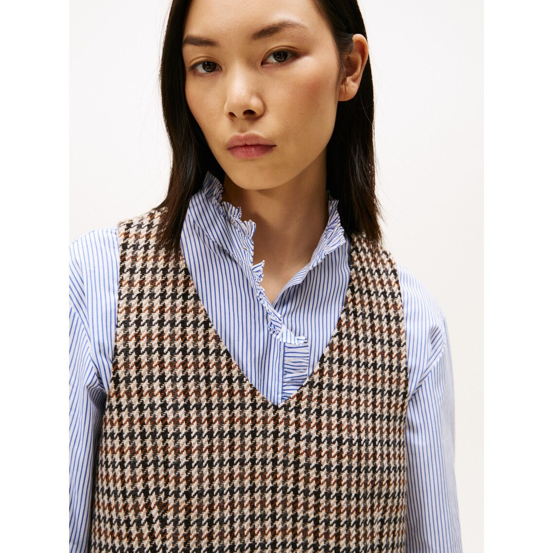 sheller ノースリーブチェック柄ミニワンピース ヘリテージチェックノースリーブミニワンピース | トミー ヒルフィガー