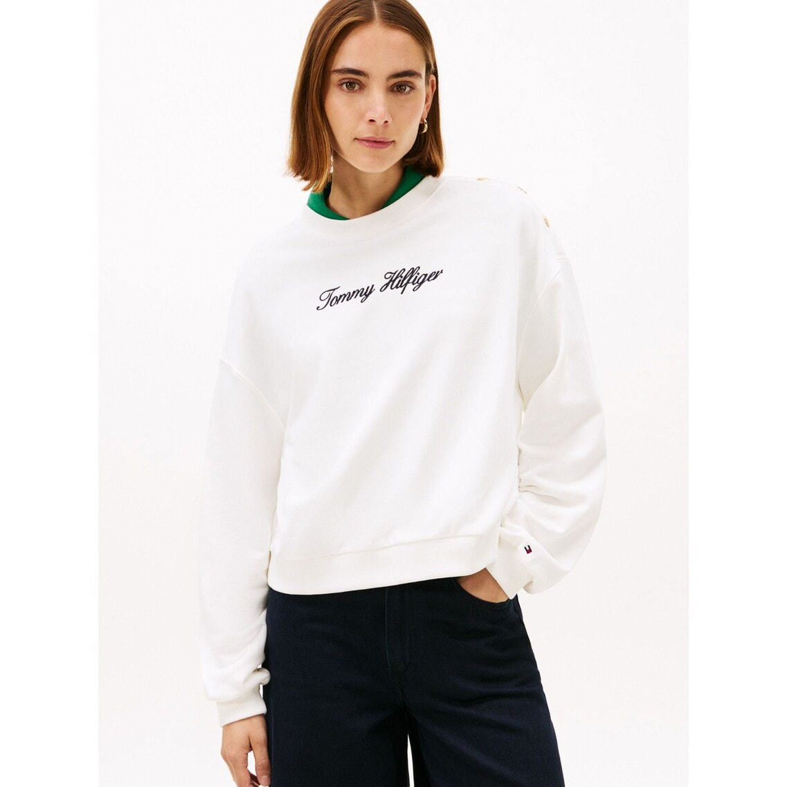 トミー ヒルフィガー（ ）/ゴールドボタンスクリプトテリースウェットシャツ ゴールドボタンスクリプトテリースウェットシャツ | トミー