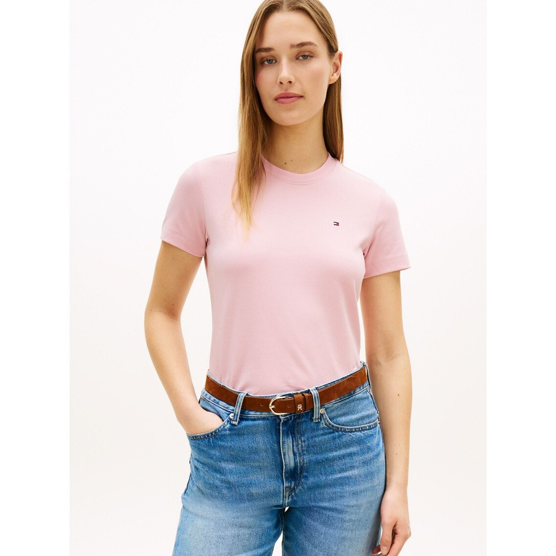 st-C837864272-831-L トミーヒルフィガー TOMMY HILFIGER メンズ コットン ニット セーター ワンポイント Vネック マロン