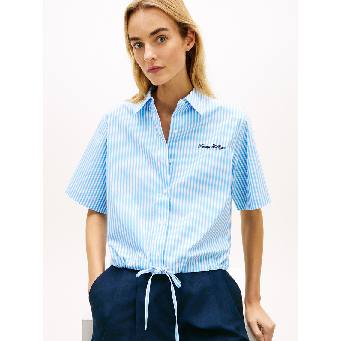 2点でさらに10％ off】ポプリンブルゾンショートスリーブシャツ