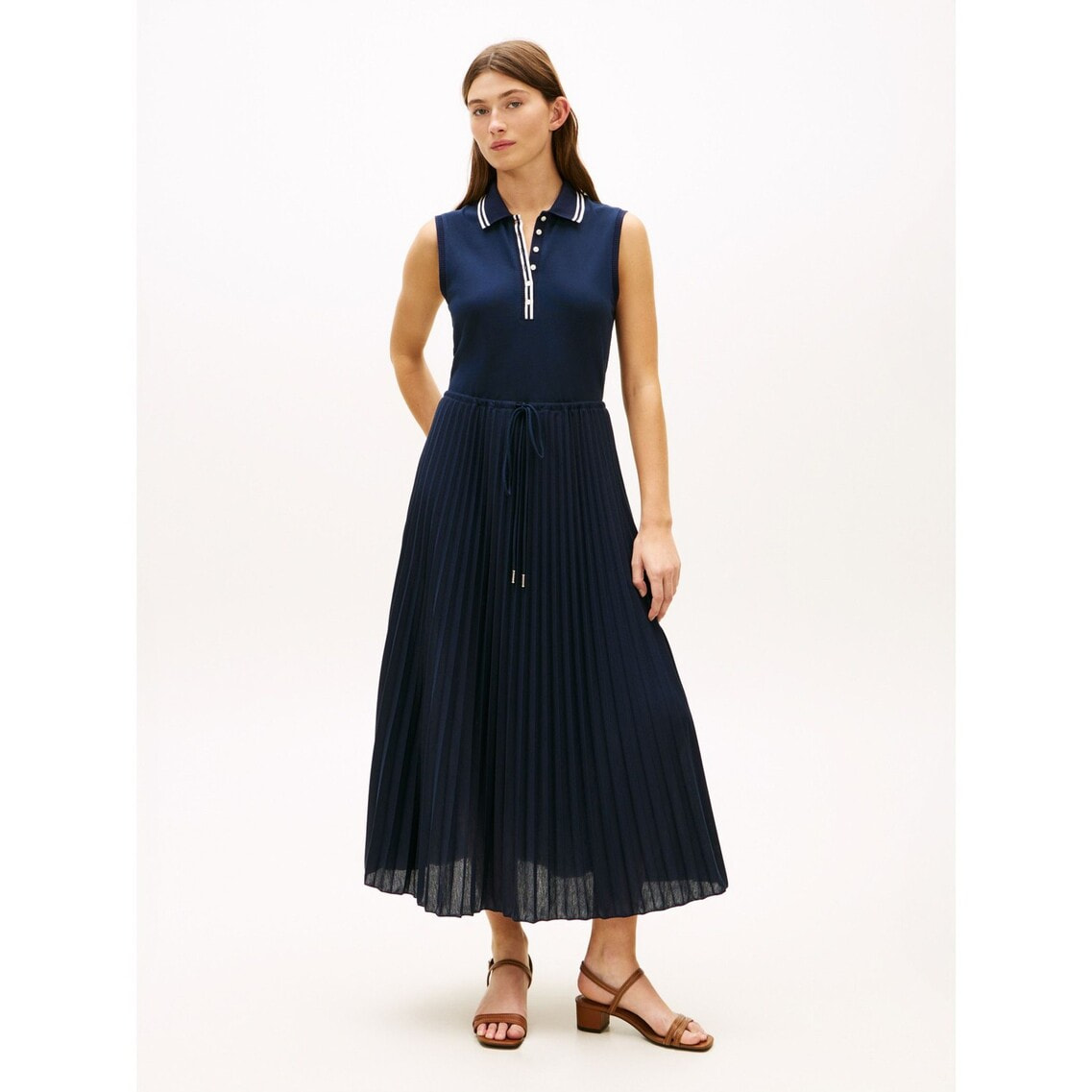 LYLE & SCOTT ポロワンピース　未使用タグ付き　S 日本製 1985 ノースリーブプリーツポロワンピース | トミー ヒルフィガー