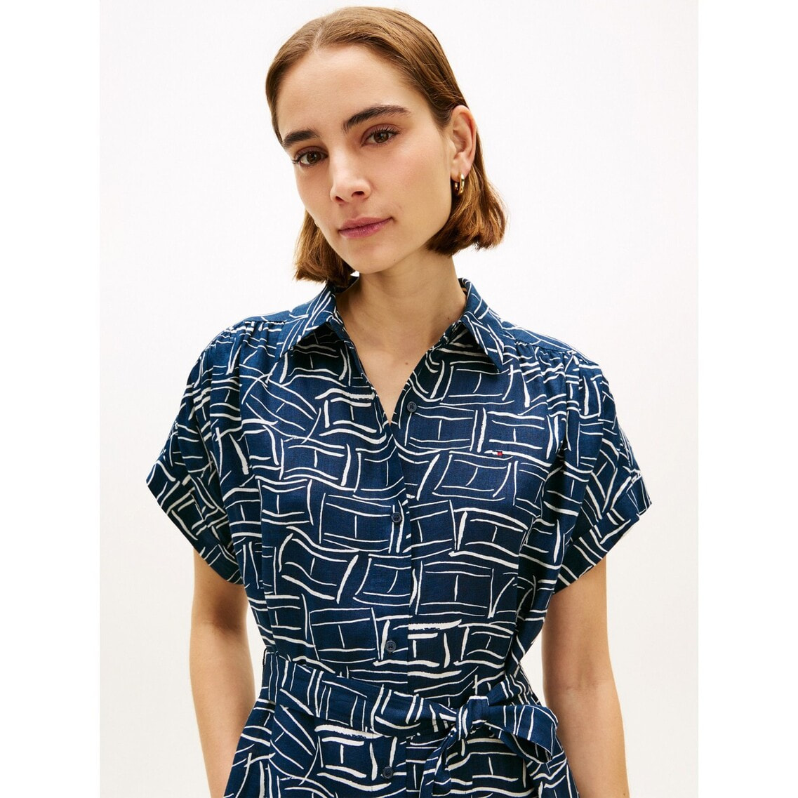 2点でさらに10％ off】リネンベルテッドショートスリーブシャツ