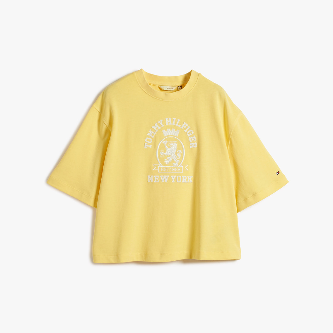 ガーメントダイクレストボクシークルーネックショートスリーブTシャツ