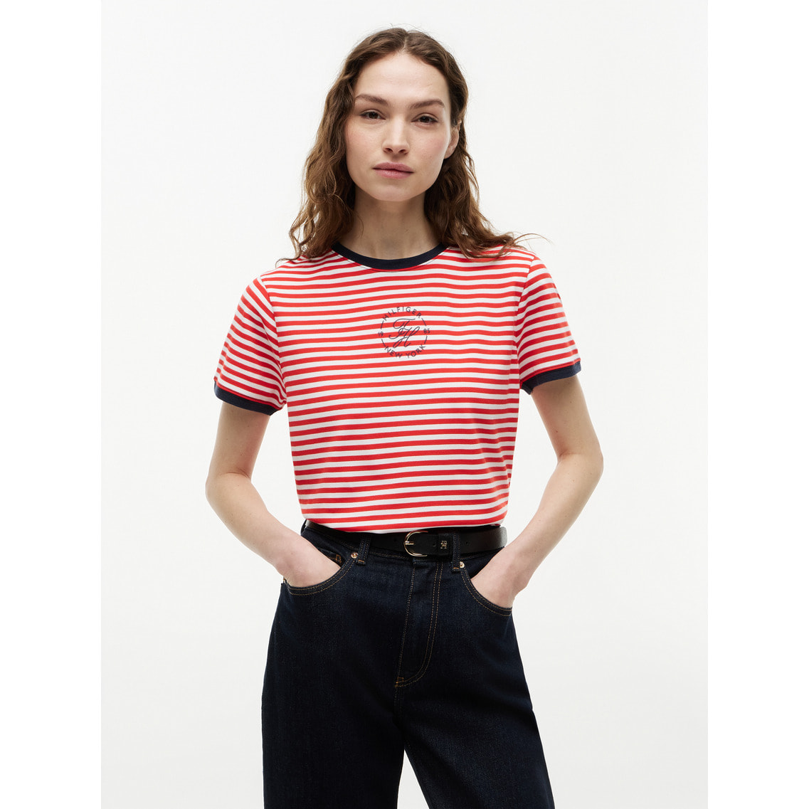 ラウンドロゴレギュラークルーネックショートスリーブTシャツ | トミー