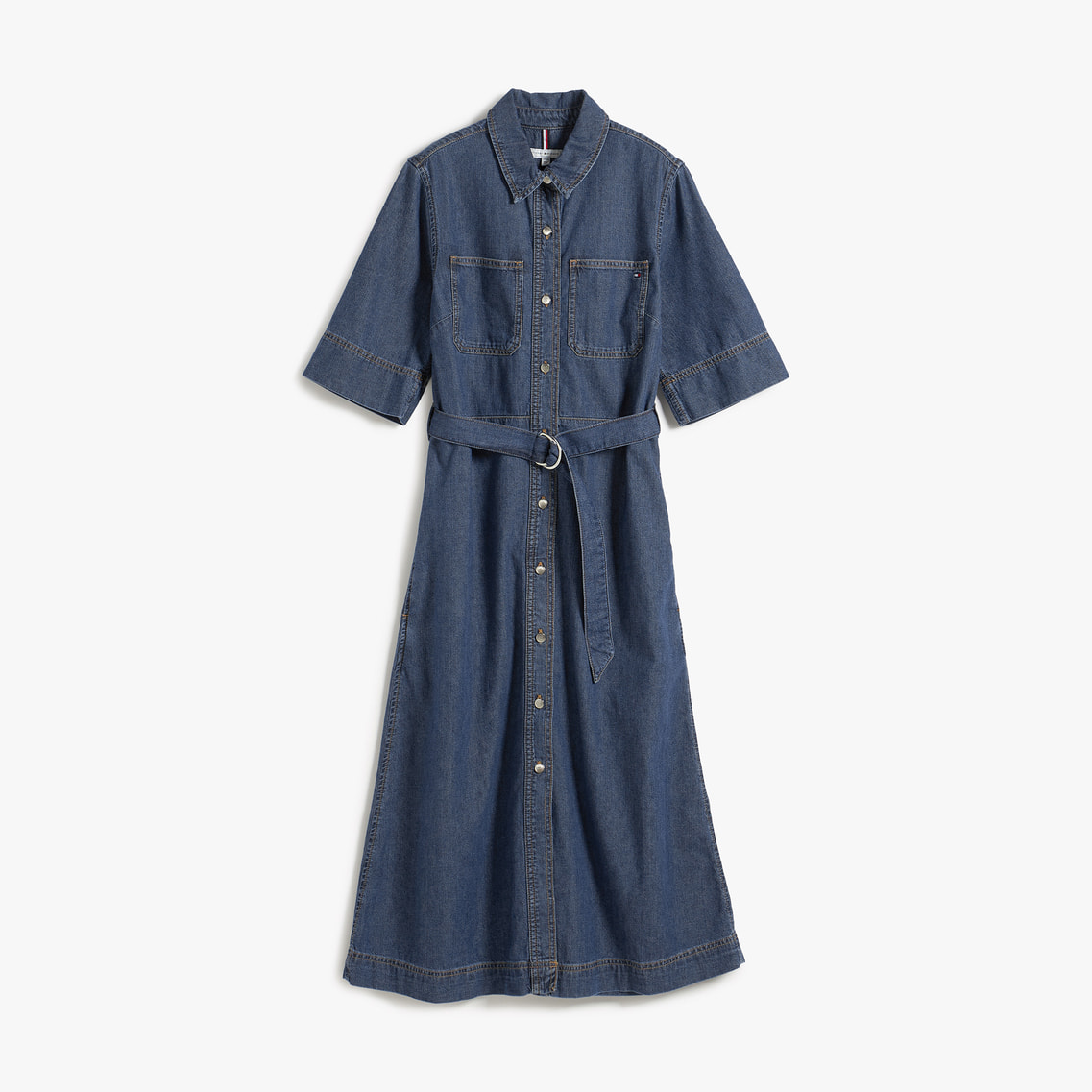 2点でさらに10％ off】デニムフィットアンドフレアショートスリーブ