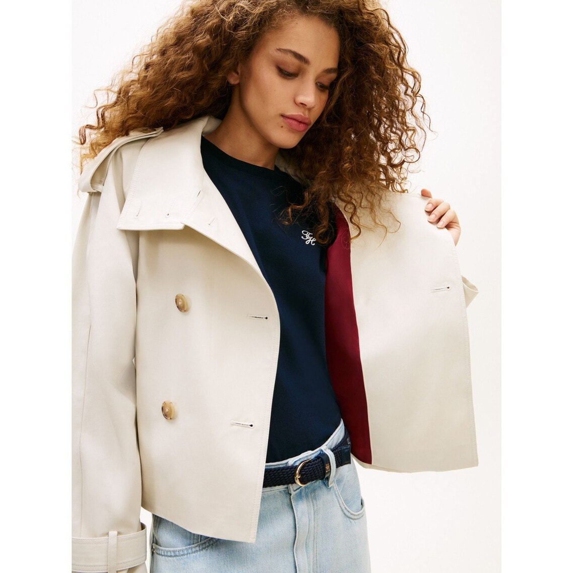 2点でさらに10％ off】コットンクロップドトレンチジャケット | トミー