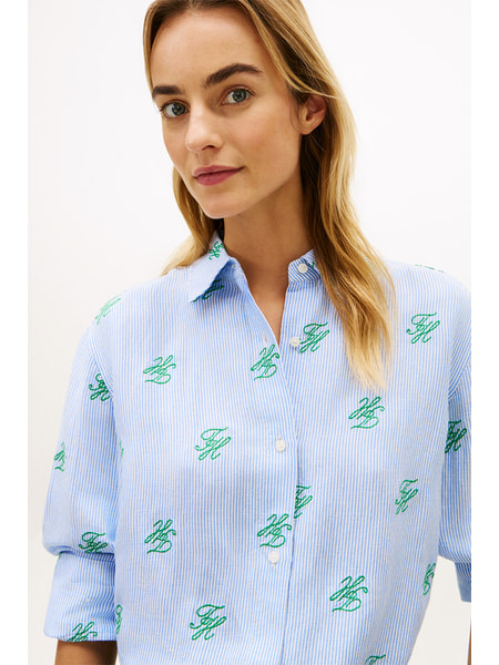 2点おまとめお値下げ トミーヒルフィガー シャツ レディス ファングラフィックインターロックTシャツ | トミー ヒルフィガー