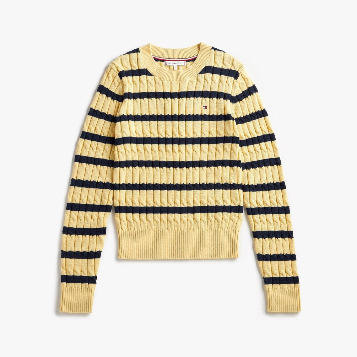 コットンケーブルミドルゲージクルーネックセーター | トミー