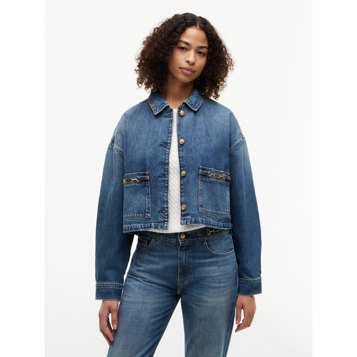   Jeans クロップドデニムジャケット S クロップドデニムジャケット | トミー ヒルフィガー | トミー