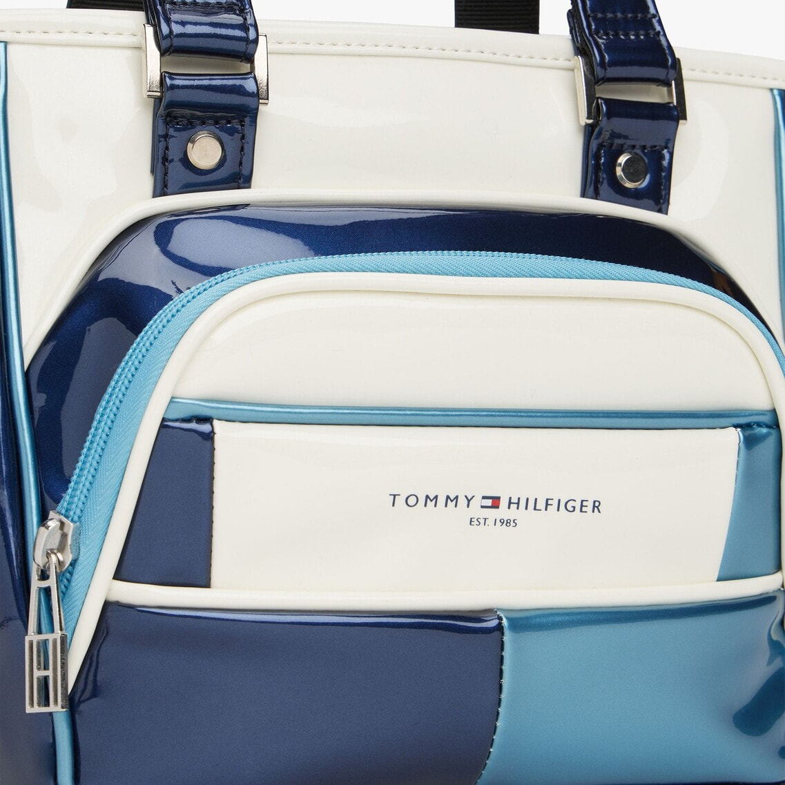 トミーヒルフィガー　25FW ラウンドバッグ エナメルスポーツ ブルー　THMG5FT1_25FW エナメルスポーツラウンドバッグ | トミー ヒルフィガー ゴルフ