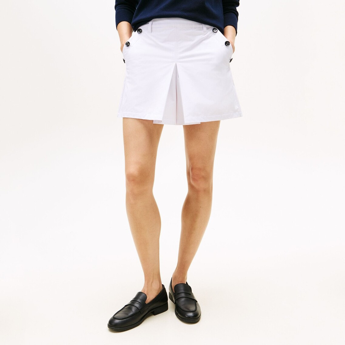 K：激レア　大人気商品　トミーヒルフィガーゴルフ　プリーツ　キュロット　L ボックスプリーツマリンキュロット | トミー ヒルフィガー