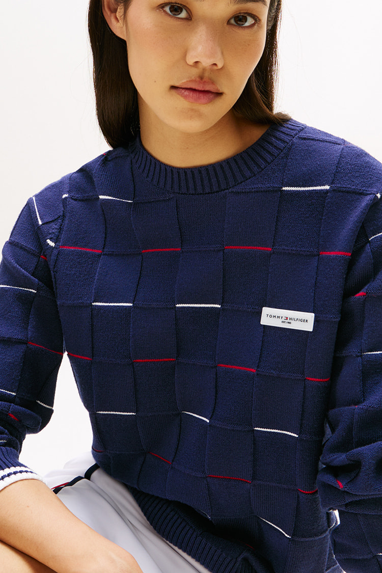 トミーネイビー チェック柄 セーター トミーネイビー チェック柄 セーター TOMMY HILFIGER（トミー