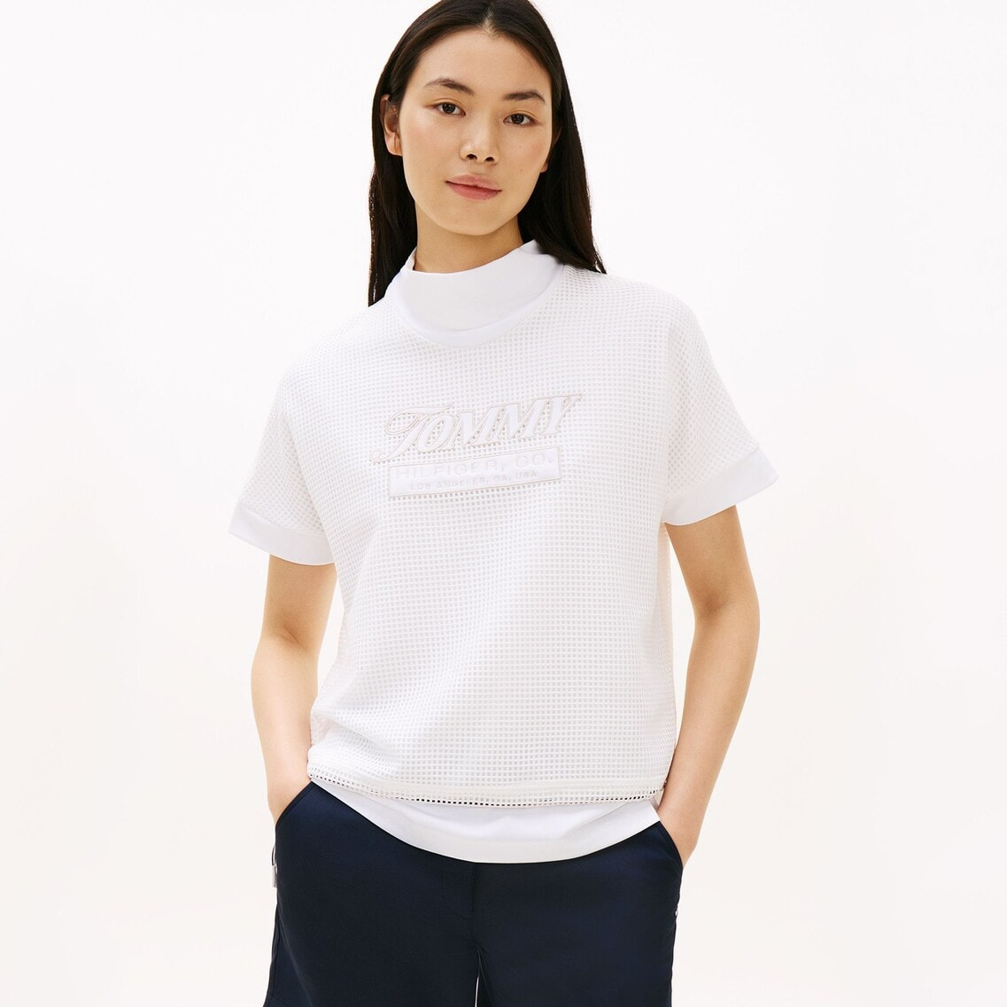 メッシュレイヤードモックネックシャツ | トミー ヒルフィガー ゴルフ