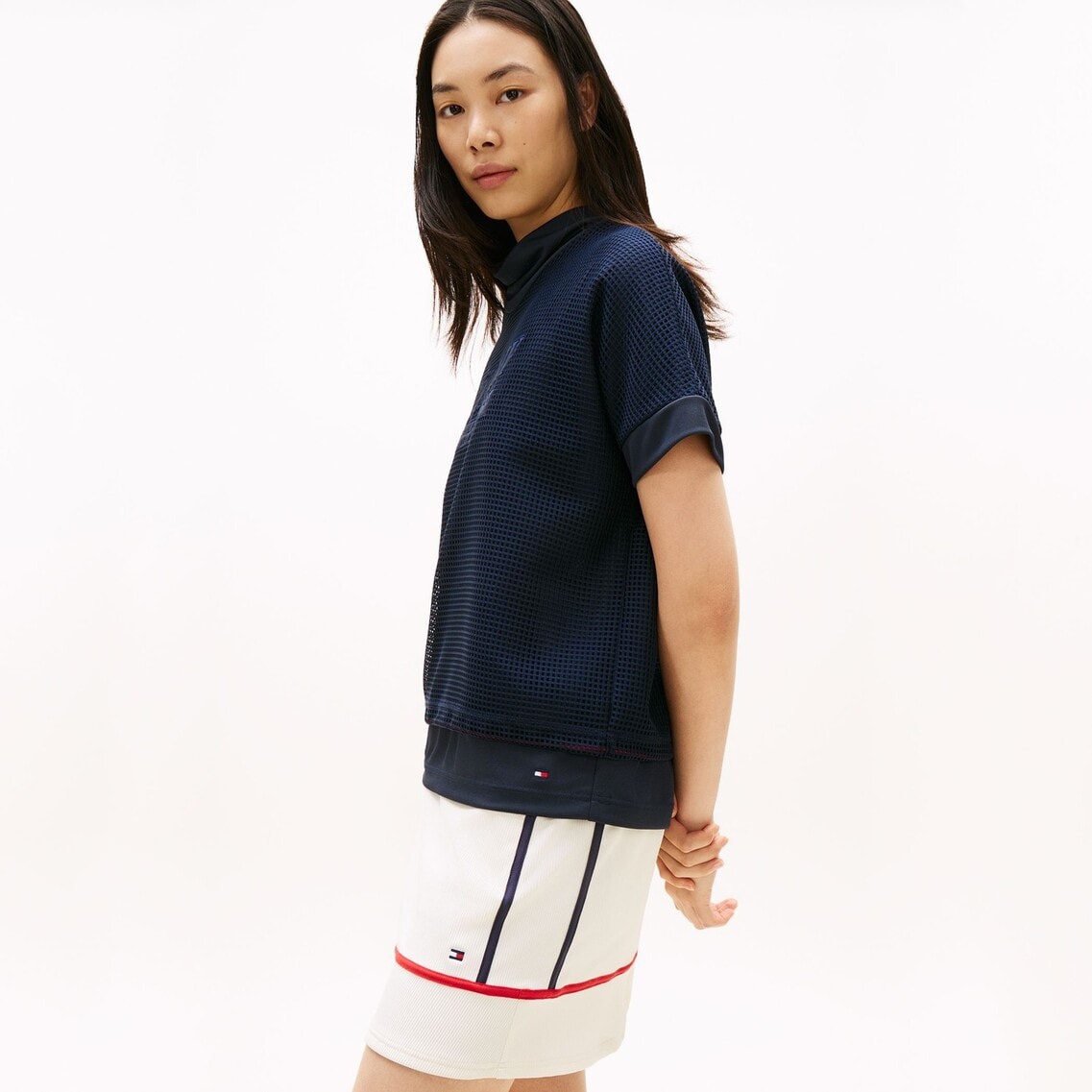 メッシュレイヤードモックネックシャツ | トミー ヒルフィガー ゴルフ