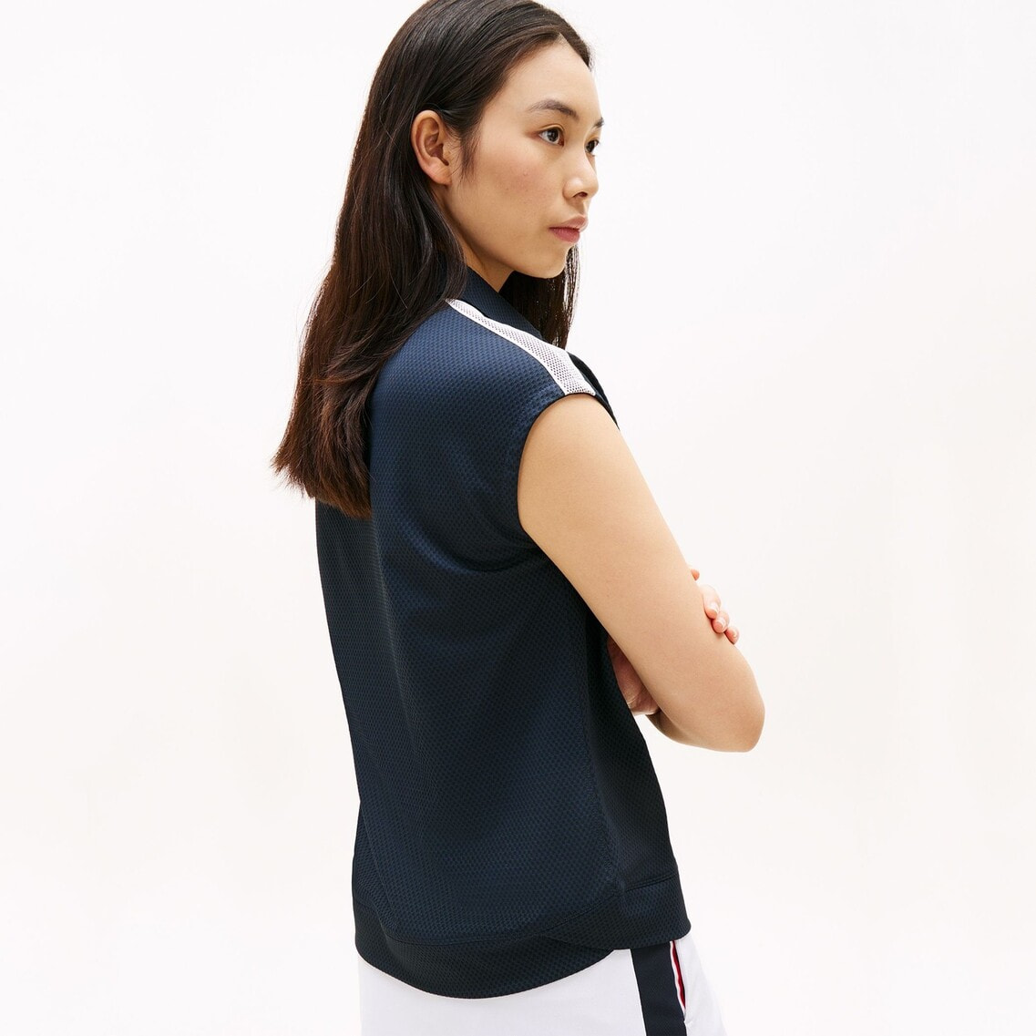 2点でさらに10％ off】ラウンドヘムフレンチスリーブポロシャツ