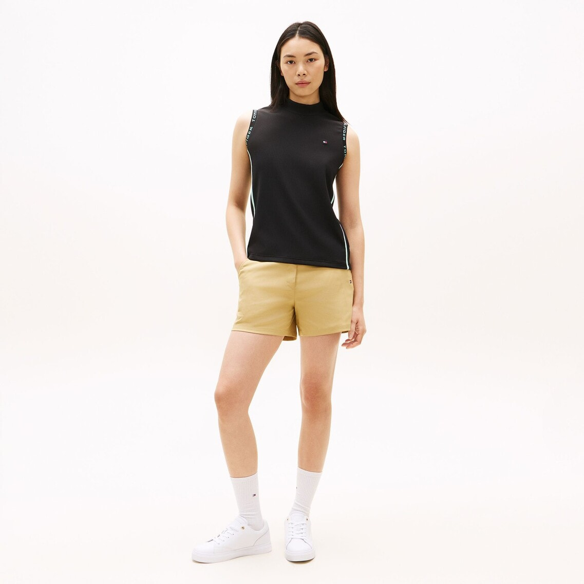 2点でさらに10％ off】ストレッチコードピケノースリーブモックネック