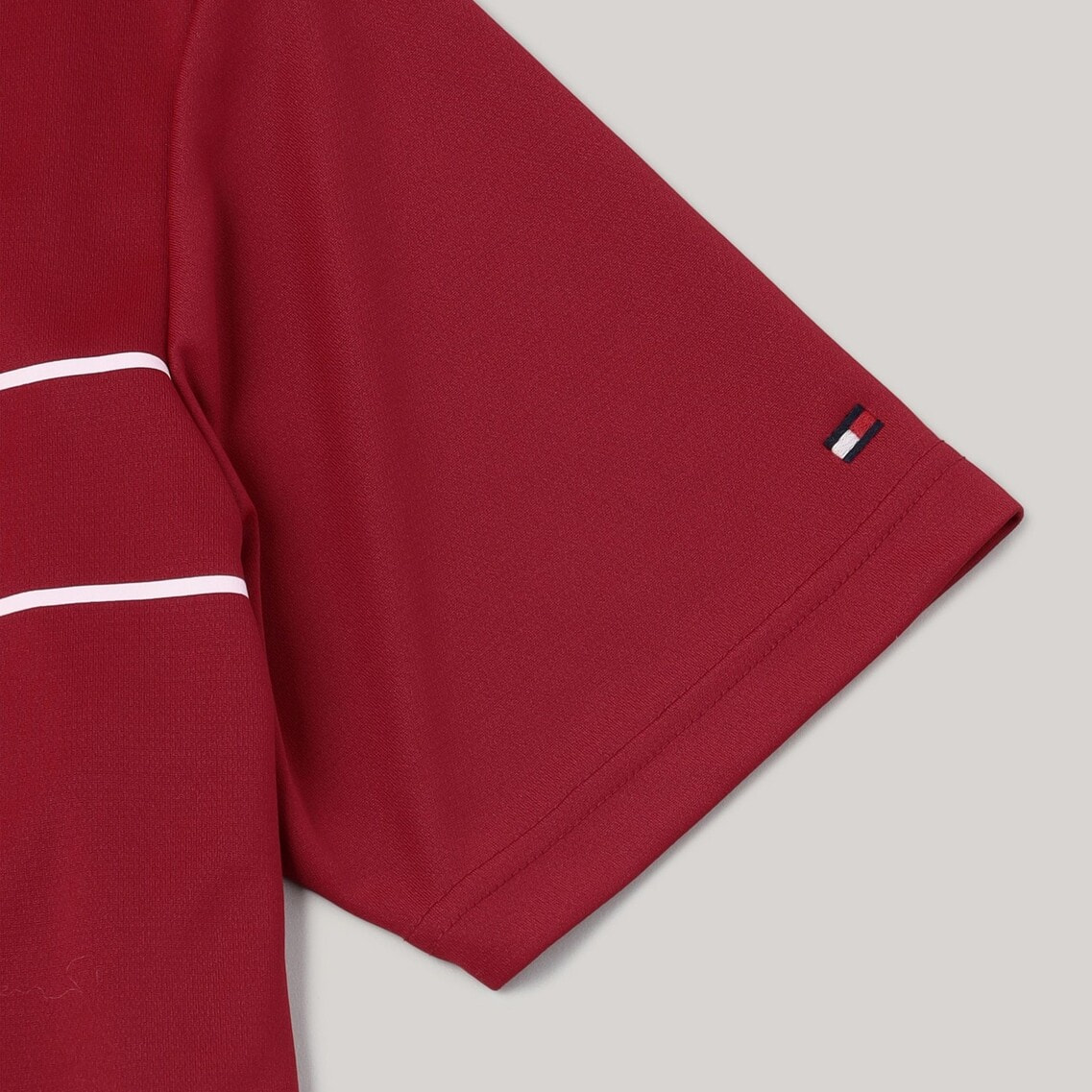 パネルストライプショートスリーブモックネックシャツ | トミー