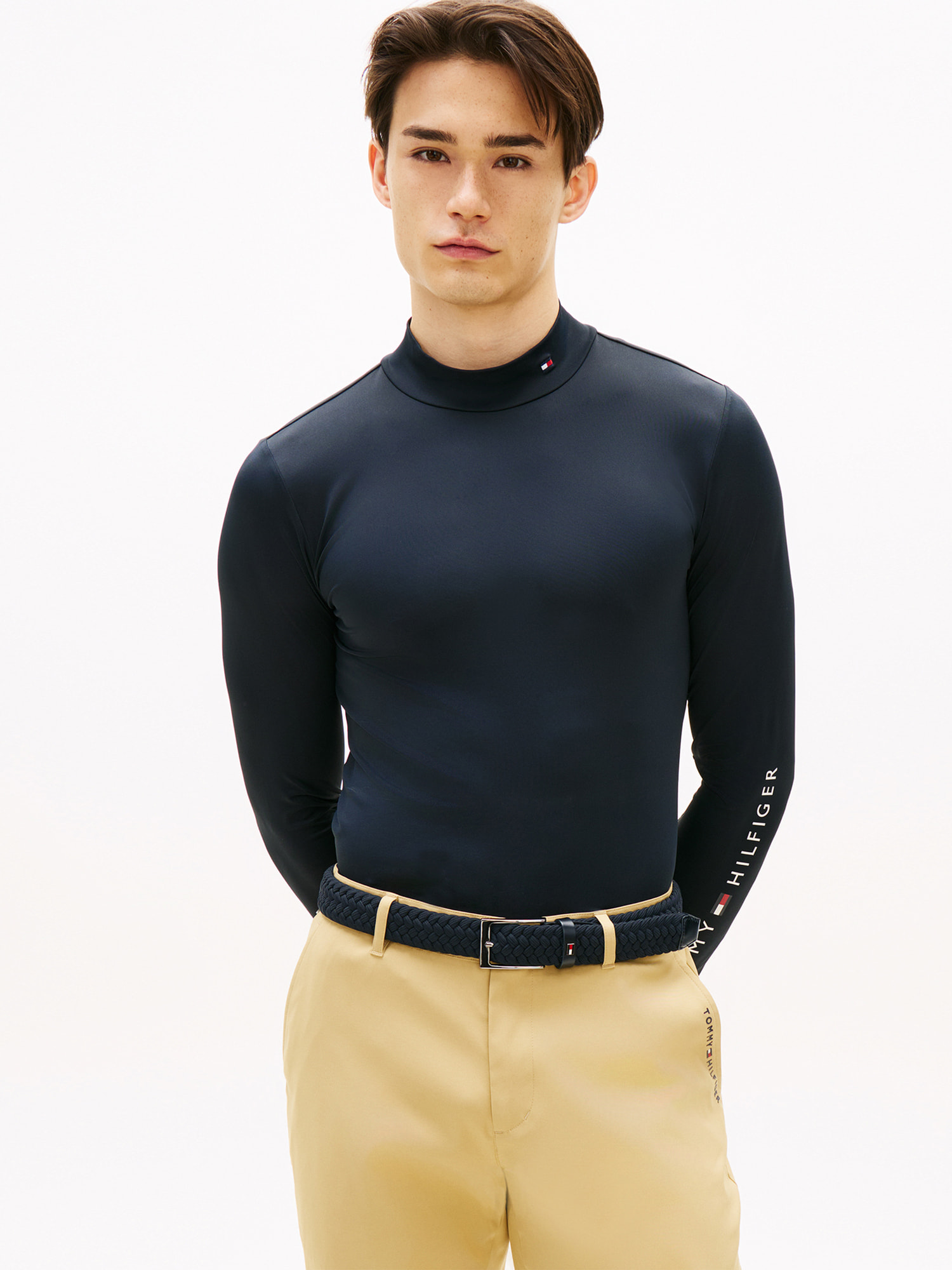 【新品】FIDES インナー ネイビー M モックネック ゴルフウェア さらに10％ off】モックネックインナーシャツ | トミー ヒルフィガー
