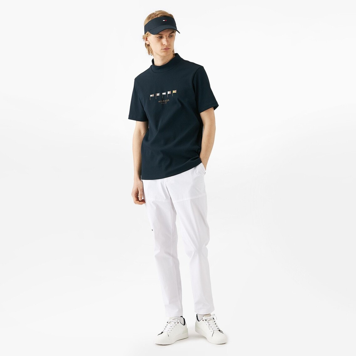 マルチフラッグ 半袖モックネックシャツ メンズ TOMMY HILFIGER GOLF マルチフラッグ 半袖モックネックシャツ
