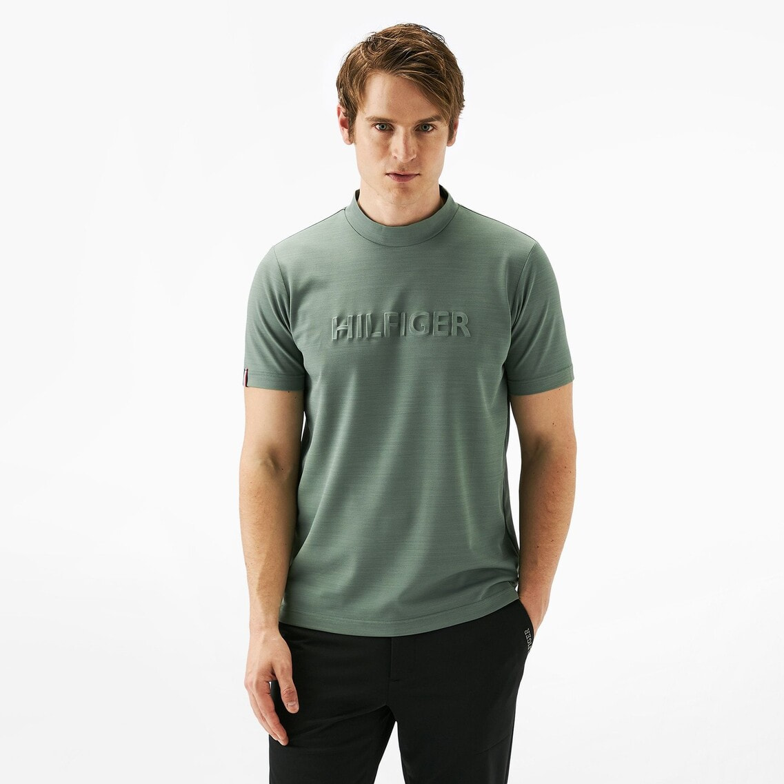 HUGO モックネック スリムフィットTシャツ ニューシーズンロゴ HUGO モックネック スリムフィットTシャツ ニューシーズンロゴ
