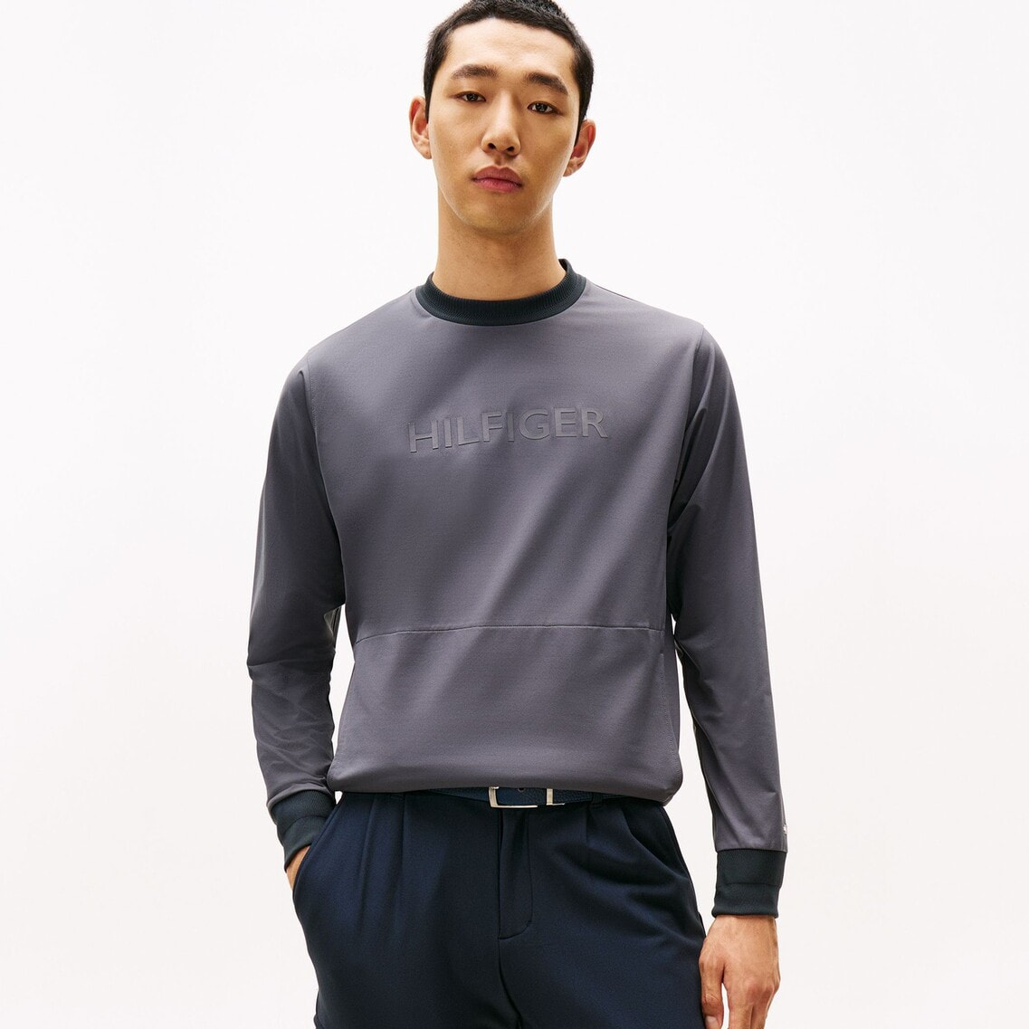 トミーヒルフィガー ゴルフ メンズ 防風 クルーネックスウェットTOMMY